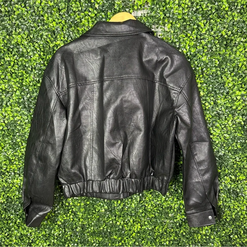 Nwt faux leather Cider Classic Black‎ Leather moto Jacket